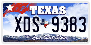 XDS9383  license plate in TX