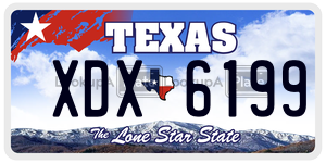 XDX6199  license plate in TX