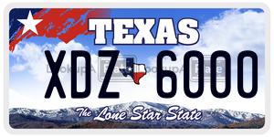 XDZ6000 license plate in Texas