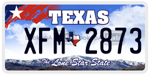 XFM2873 license plate in Texas