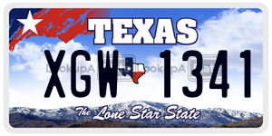 XGW1341  license plate in TX