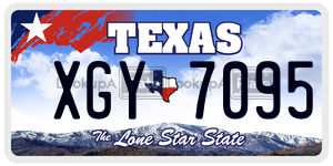 XGY7095  license plate in TX