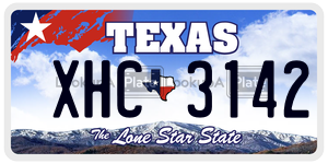 XHC3142  license plate in TX