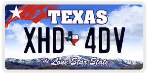XHD4DV license plate in Texas