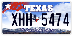 XHH5474  license plate in TX
