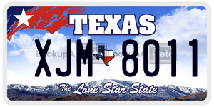 XJM8011 license plate in Texas