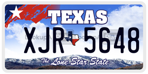 XJR5648  license plate in TX