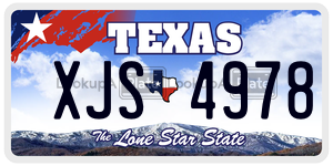 XJS4978 license plate in Texas