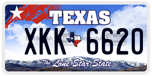 XKK6620  license plate in TX