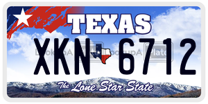 XKN6712  license plate in TX
