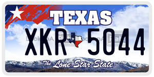 XKR5044  license plate in TX