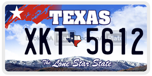 XKT5612 license plate in Texas