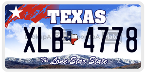 XLB4778 license plate in Texas