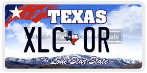 XLCOR license plate in Texas