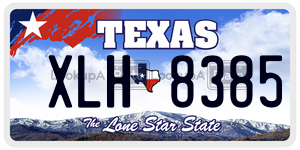 XLH8385  license plate in TX