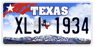 XLJ1934 license plate in Texas