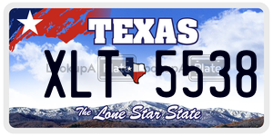XLT5538  license plate in TX