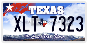 XLT7323 license plate in Texas