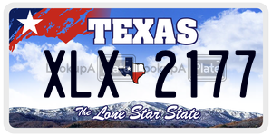 XLX2177  license plate in TX