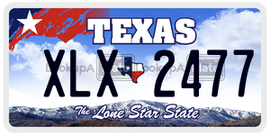 XLX2477  license plate in TX