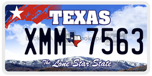 XMM7563 license plate in Texas