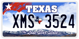 XMS3524  license plate in TX