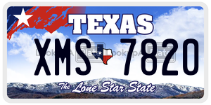 XMS7820  license plate in TX