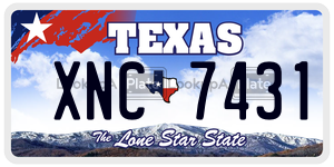 XNC7431 license plate in Texas