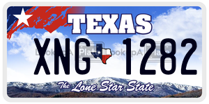 XNG1282  license plate in TX