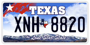 XNH8820  license plate in TX