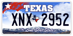 XNX2952 license plate in Texas