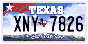 XNY7826  license plate in TX