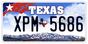 XPM5686  license plate in TX