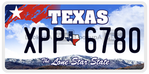 XPP6780  license plate in TX