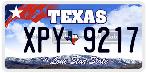 XPY9217  license plate in TX