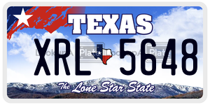 XRL5648  license plate in TX