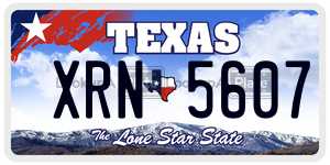 XRN5607 license plate in Texas
