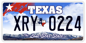 XRY0224  license plate in TX