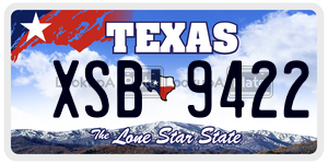 XSB9422  license plate in TX