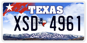 XSD4961  license plate in TX