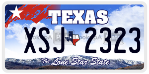 XSJ2323  license plate in TX