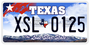 XSL0125  license plate in TX