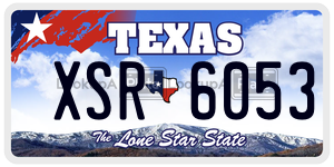 XSR6053 license plate in Texas