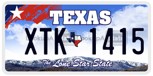 XTK1415  license plate in TX