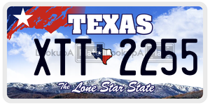 XTT2255  license plate in TX