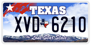 XVD6210 license plate in Texas