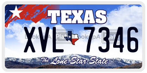 XVL7346  license plate in TX