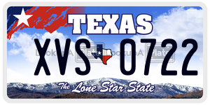 XVS0722  license plate in TX
