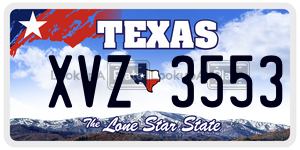 XVZ3553 license plate in Texas