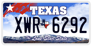XWR6292  license plate in TX